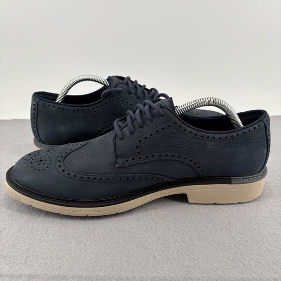 COLE HAAN Men\'s ZeroGrand Oxford Navy Blazer Nubuck Leather C37686 9M Grand 360